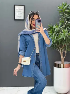مانتو جین بهاره جلو دکمه