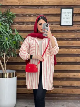 مانتو راه راه دو جیب