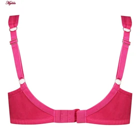 سوتین زنانه اما مدل نخی بالا شیشه ای سرخابی کد 4928-4100