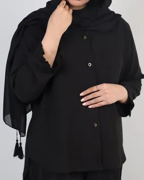 شکت یقه چین لینن اسلب زنانه 0450