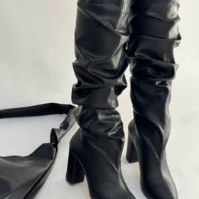 بوت پاشنه چروک بلند میکس 4262