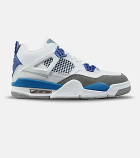 کفش کتانی ساق‌دار مردانه و زنانه سفید آبی NIKE jordan 4 مدل 7717