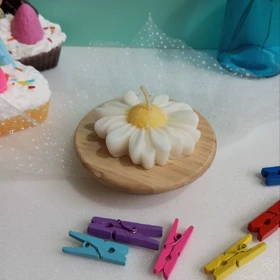 پک شمع گل بابونه سه تایی