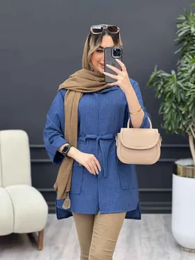 مانتو دکمه مخفی آستین پاگن