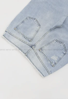 شلوار جین wide legلبه ریش