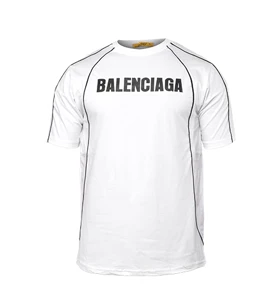 تیشرت BALENCIAGA یقه گرد مردانه سفید طرح دار