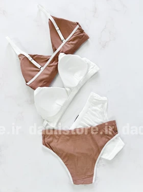 ست نیم‌تنه کاپ‌دار مثلثی و شورت اسلیپ FASHION