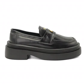 کفش ونس زنانه ورنی مدل Loafer - 0220 _ Black