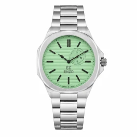 ساعت مردانه انزو EC-1707AGG استیل صفحه سبز مدل Enzo-10119-Gب