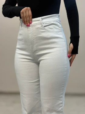 شلوار جین واید استریت سفید 6356