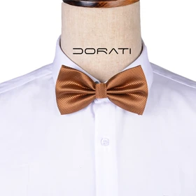 ست پاپیون و دکمه سرآستین عسلی 7144