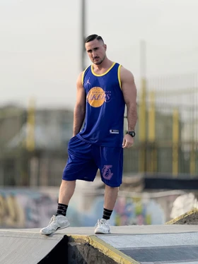 ست بسکتبالی لیکرز جردن (Lakers x Jordan) پارچه فلامنت و چاپ زول (چند رنگ)