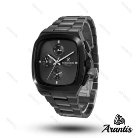 ساعت رومانسون مردانه دایمند سه موتوره مردانه فول مشکی m-10055