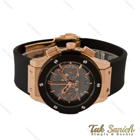 ساعت هابلوت زنانه سه موتوره رزگلد مشکی صفحه اسکلتون Hublot-4412-L