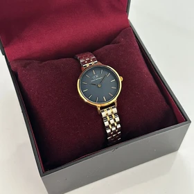 ساعت زنانه دنیل ولینگتون گرد صفحه میدنایت خطی کد 913