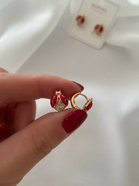 گوشواره گیلاس و کفشدوزک ژوپینگ