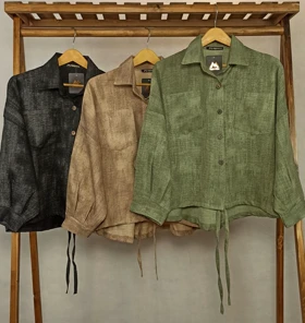 شومیز باکسی (MA-1- 10568) (سبز صدری)