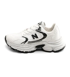 کفش اسپرت New Balance زنانه سفید مشکی لژ دار بندی