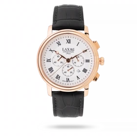 ساعت مچی مردانه لاکسمی بند چرم رزگلد کد Laxmi 8548/7