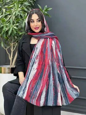 شال حریرنخ آبرنگی خطی