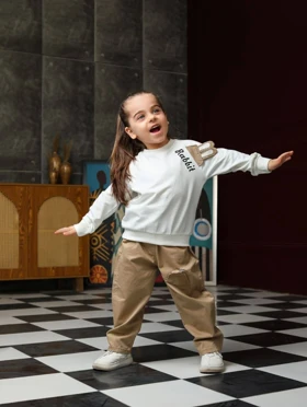 بلوز شلوار کتان اسپرت رنگ نخودی کد 3767