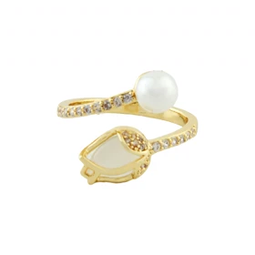 انگشتر دخترانه مدل لاله سفید