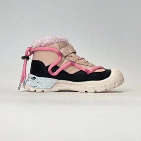 بوت بچگانه ساق‌دار جیپ کرم صورتی