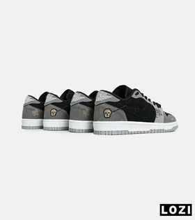 کفش کتانی مردانه و زنانه مشکی طوسی نایک NIKE jordan Vodoo