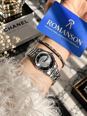 ساعت زنانه صفحه دودی برند ROMANSON موتورژاپنی با کارت ضمانت 12ماهه تصویر دوم ارسال رایگان
