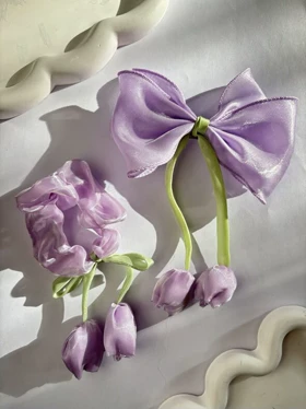 اسکرانچی حریر آویزدار- کد 1133