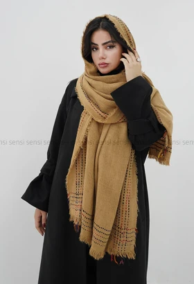 شال بافت موهری خط چین کد1004704