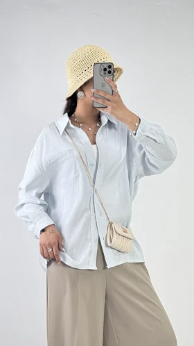 شومیز سیلک کد : 500648 (آبی)