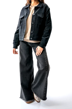 کت جیبدار مخمل کبریتی زنانه