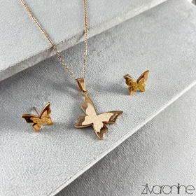 نیم ست پروانه شنی رزگلد 10191