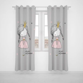 پرده پانچی اتاق کودک برند مینوریا کیدز طرح دخترانه کد p-279