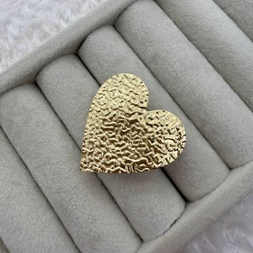 انگشتر قلب بزرگ طلایی