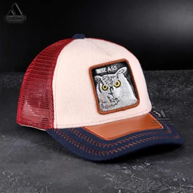 کلاه گورین طرح جغد Trucker Cap HA4 (زرشکی)