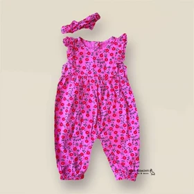 رامپر دخترانه نوزادی طرح گل