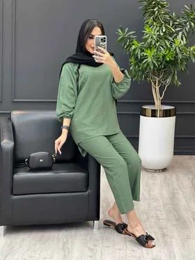 ست مانتو و شلوار بابوس نوار دوزی