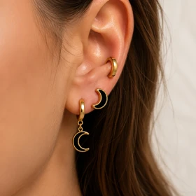 گوشواره استیل رنگ ثابت سه جفتی کدgar224 گالری زیور آلات آوآرین