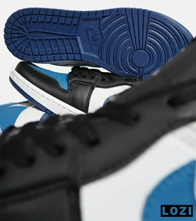 کفش کتانی مردانه و زنانه مشکی آبی سفید NIKE jordan 1 مدل 6519