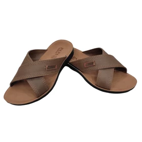 صندل مردانه پاپا مدل آرش ضربدری brown