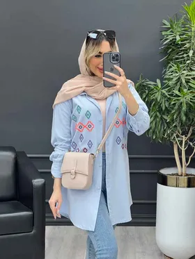 مانتو لینن طرح لوزی
