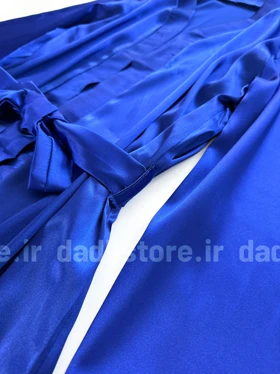 روبدوشامبر ساتن ساده آبی کاربنی