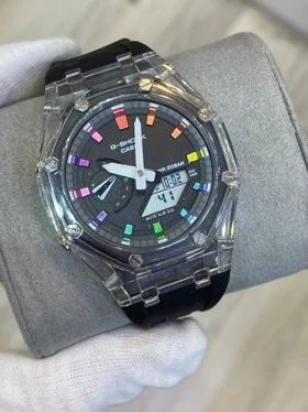 ساعت جی شاک صفحه رزین عقربه رنگی