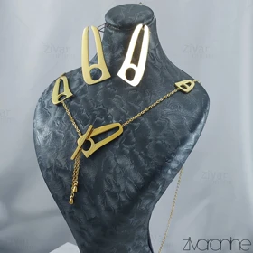 نیم ست طرح نیمانی طلایی 10079