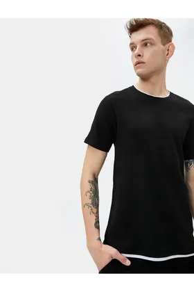 تیشرت مردانه 4SAM10065HK Koton BLACK 24YY59001786