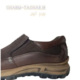 کفش روزمره/طبی مردانه بزرگ پا چرم طبیعی نبوک مدل تانگو قهوه ای