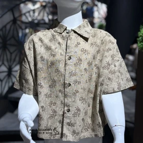 شومیز سبز گل‌دار BJ