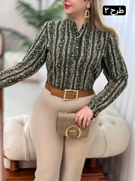 شومیز حریر جلو دکمه 2863